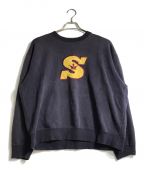 stussyステューシー）の古着「Sロゴスウェット」｜ネイビー