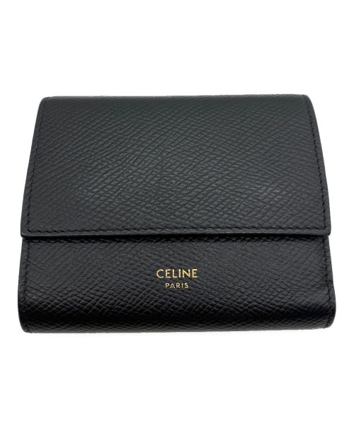 CELINE（セリーヌ）CELINE (セリーヌ) トリフォールドウォレット ブラックの古着・服飾アイテム