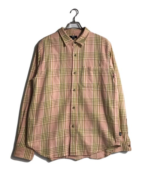 stussy（ステューシー）stussy (ステューシー) LAGUNA PLAID SHIRT ピンク サイズ:Mの古着・服飾アイテム