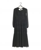 HER LIP TOハーリップトゥ）の古着「Majolica Pleated Chiffon Long Dress」｜ブラック