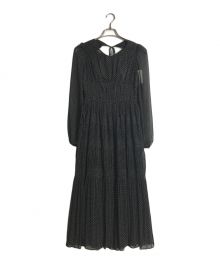 HER LIP TO（ハーリップトゥ）の古着「Majolica Pleated Chiffon Long Dress」｜ブラック