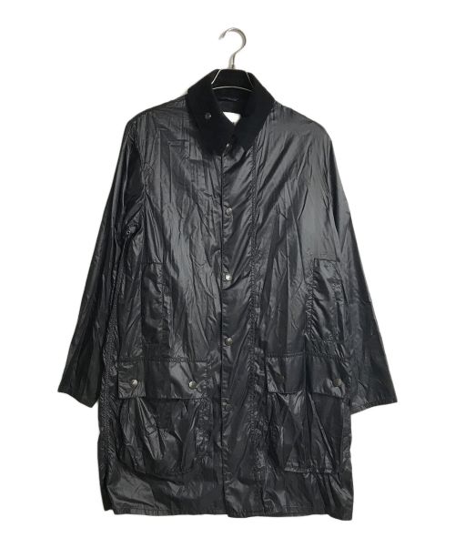 Barbour（バブアー）Barbour (バブアー) SHIPS別注 BORDER コーデュロイカラー パッカブル ナイロン コート ブラック サイズ:Sの古着・服飾アイテム