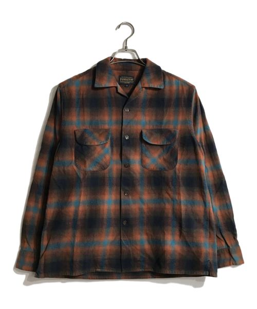 PENDLETON（ペンドルトン）PENDLETON (ペンドルトン) コットンボードシャツ ネイビー×オレンジ サイズ:Mの古着・服飾アイテム