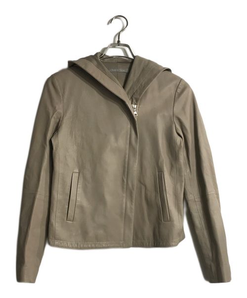 theory luxe（セオリーリュクス）theory luxe (セオリーリュクス) HOODED レザージャケット ベージュ サイズ:40の古着・服飾アイテム