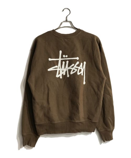 stussy（ステューシー）stussy (ステューシー) ロゴスウェット ブラウン サイズ:Lの古着・服飾アイテム