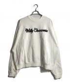 WILLY CHAVARRIAウィリーチャバリア）の古着「AIRBRUSH CURSIVE LOGO BOMBER CREW」｜アイボリー