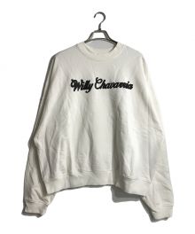 WILLY CHAVARRIA（ウィリーチャバリア）の古着「AIRBRUSH CURSIVE LOGO BOMBER CREW」｜アイボリー