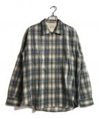 PABLO VINCIパブロビンチ）の古着「Ombre check zip shirt ジップシャツ」｜ブルー×グレー