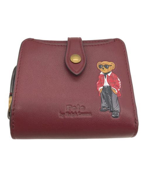 POLO RALPH LAUREN（ポロ・ラルフローレン）POLO RALPH LAUREN (ポロ・ラルフローレン) POLO BEAR COMPACT WALLET ボルドーの古着・服飾アイテム