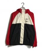 NIKEナイキ）の古着「SWOOSH HOODY WOVEN JACKET」｜レッド×ホワイト×ブラック