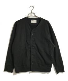 MHL（エムエイチエル）の古着「DRY COTTON LINEN LOOPBACK CARDIGAN」｜ブラック