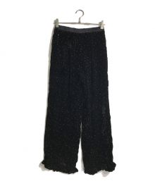 ne quittez pas（ヌキテパ）の古着「Velvet Glitter Print Frill Pants」｜ブラック