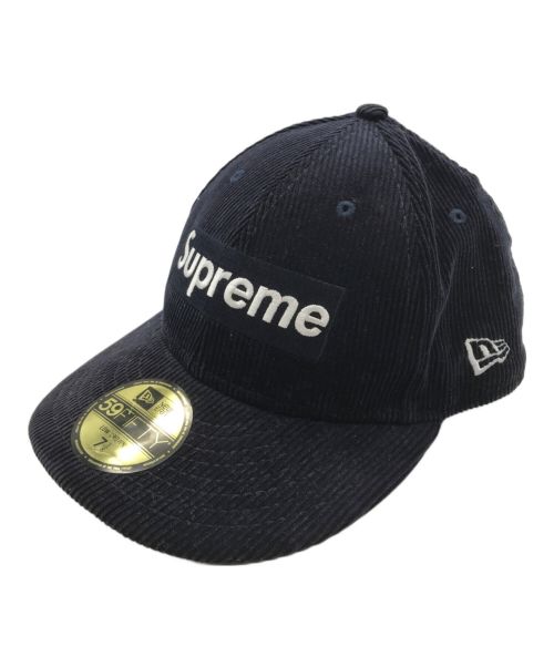 New Era（ニューエラ）New Era (ニューエラ) Supreme (シュプリーム) Corduroy Box Logo New Era ネイビーの古着・服飾アイテム