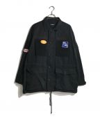 X-LARGEエクストララージ）の古着「PATCHED MILITARY JACKET」｜ブラック