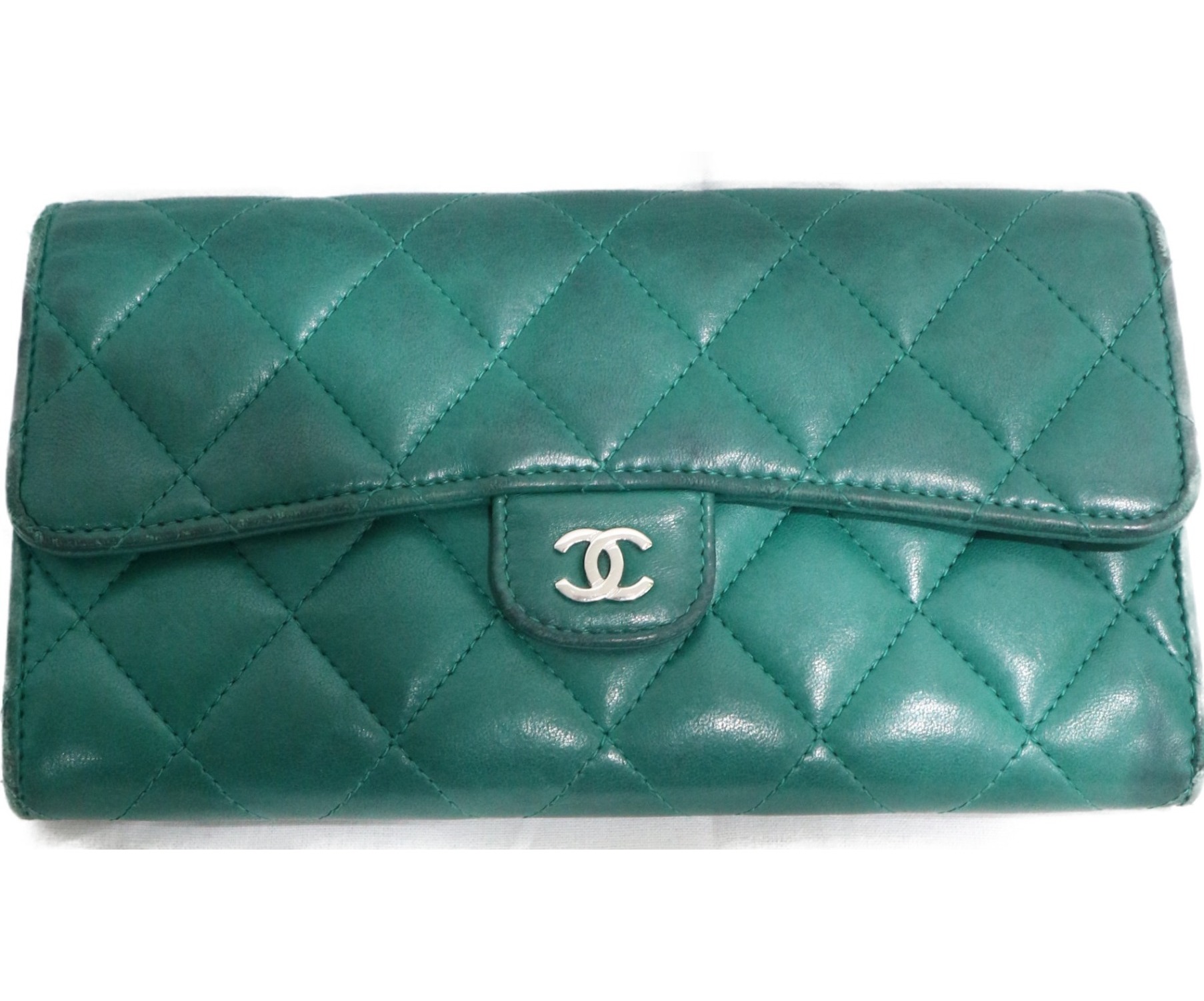 中古 古着通販 Chanel シャネル 長財布 グリーン マトラッセ ブランド 古着通販 トレファク公式 Trefac Fashion