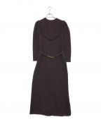 HER LIP TOハーリップトゥ）の古着「Belted Ruffle Cable-Knit Dress」｜パープル