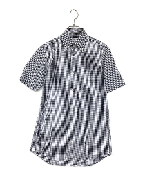 FAIRFAX（フェアファックス）FAIRFAX (フェアファックス) 半袖シャツ ホワイト×ネイビー サイズ:SIZE　Sの古着・服飾アイテム