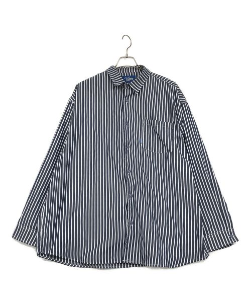 KEBOZ（ケボズ）KEBOZ (ケボズ) STRIPED BIG SHIRTS ネイビー サイズ:SIZE Lの古着・服飾アイテム