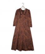 HER LIP TOハーリップトゥ）の古着「Limoges Vintage Satin Dress」｜ブラウン