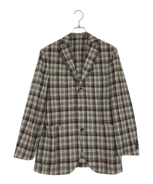 BOGLIOLI（ボリオリ）BOGLIOLI (ボリオリ) DOVER3Bジャケット グレー×レッド サイズ:SIZE　46の古着・服飾アイテム