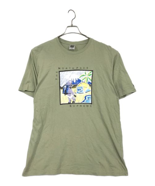 THE NORTH FACE（ザ ノース フェイス）THE NORTH FACE (ザ ノース フェイス) SUPREME (シュプリーム) 22SS Sketch S／S TEE プリントTシャツ カーキ サイズ:SIZE　Lの古着・服飾アイテム