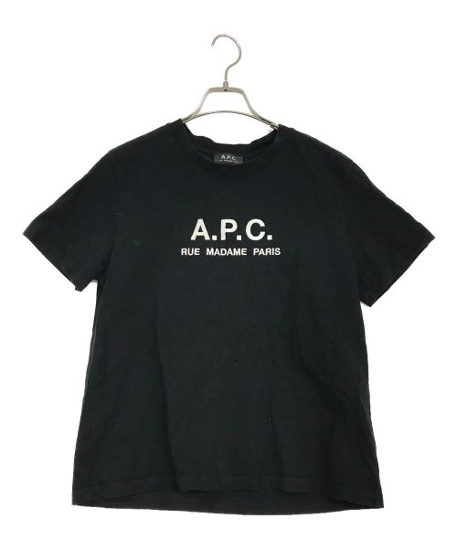 A.P.C.（アーペーセー）A.P.C. (アー・ペー・セー) 刺繍ロゴTシャツ ブラック サイズ:SIZE　Sの古着・服飾アイテム