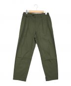 Graphpaperグラフペーパー）の古着「Suvin sharkskin two tuck trousers」｜カーキ