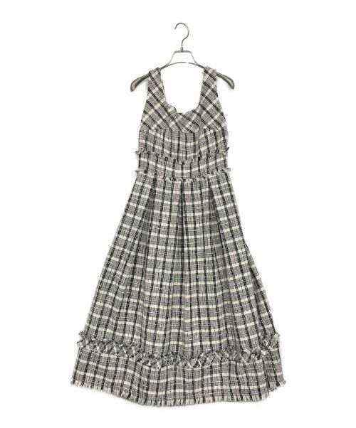 HER LIP TO（ハーリップトゥ）HER LIP TO (ハーリップトゥ) Summer Tweed Midi Dress ホワイト×ブラック サイズ:SIZE　Sの古着・服飾アイテム