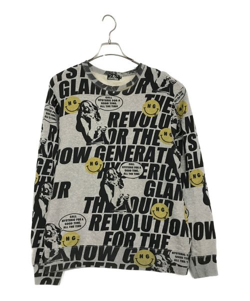 Hysteric Glamour（ヒステリックグラマー）Hysteric Glamour (ヒステリックグラマー) HG SOUND REVOLUTION柄スウェット グレー サイズ:SIZE Mの古着・服飾アイテム