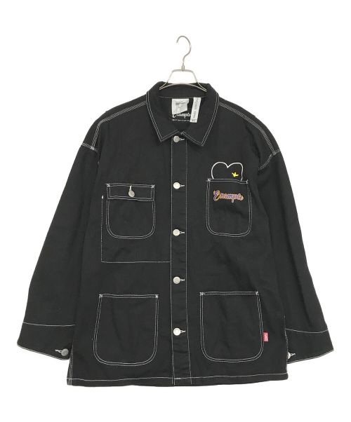 MARK GONZALES（マーク・ゴンザレス）MARK GONZALES (マーク・ゴンザレス) EXAMPLE (エグザンプル) SON&MOM WORKWEAR JACKET ブラック サイズ:SIZE　XLの古着・服飾アイテム