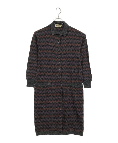 missoni（ミッソーニ）missoni (ミッソーニ) ボーダーワンピース パープル サイズ:SIZE 42の古着・服飾アイテム