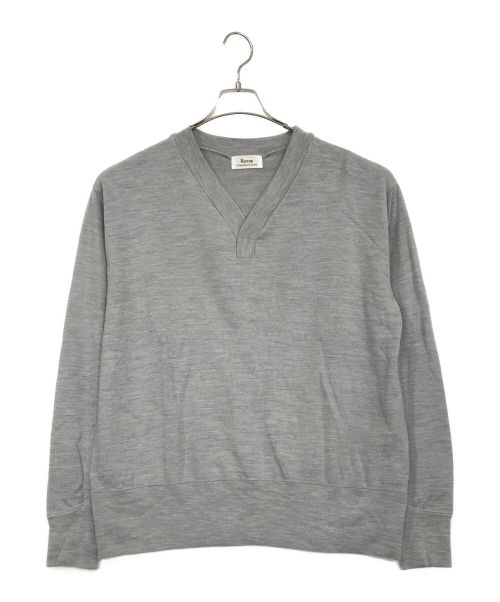 riprap（リップラップ）riprap (リップラップ) Y NECK (WASHABLE MERINO PILE) グレー サイズ:SIZE　Lの古着・服飾アイテム