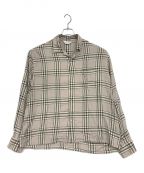 UNUSEDアンユーズド）の古着「RAYON CHECK SHIRT」｜ベージュ