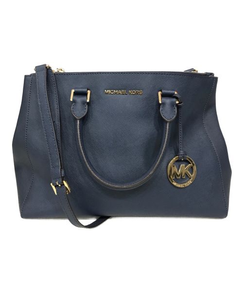 MICHAEL KORS（マイケルコース）MICHAEL KORS (マイケルコース) レザーバッグ ネイビーの古着・服飾アイテム