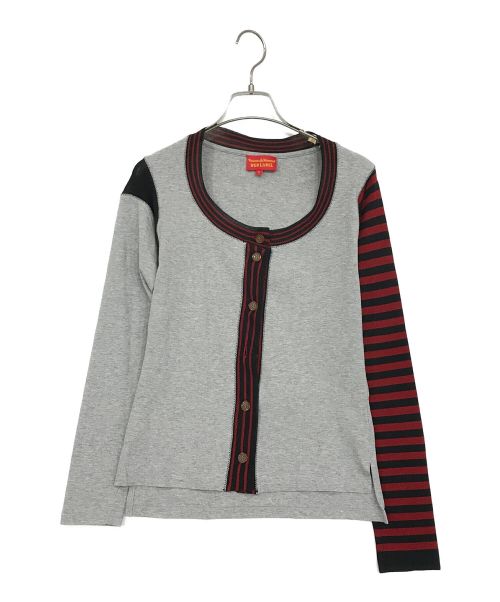 Vivienne Westwood RED LABEL（ヴィヴィアンウエストウッドレッドレーベル）Vivienne Westwood RED LABEL (ヴィヴィアンウエストウッドレッドレーベル) 切替カーディガン グレー サイズ:SIZE　1の古着・服飾アイテム