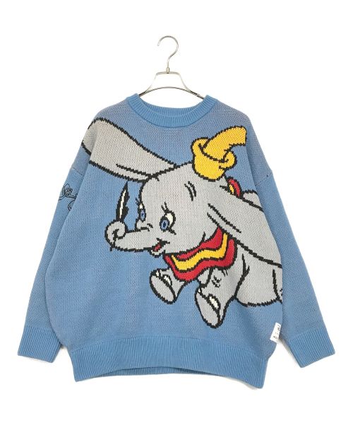 moussy（マウジー）moussy (マウジー) MD OT W JACQUARD ニット / DUMBO ブルー サイズ:SIZE　Fの古着・服飾アイテム