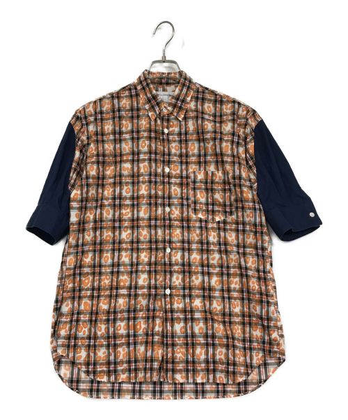 COMME des GARCONS SHIRT（コムデギャルソンシャツ）COMME des GARCONS SHIRT (コムデギャルソンシャツ) チェック半袖シャツ オレンジ×ネイビー サイズ:SIZE Sの古着・服飾アイテム