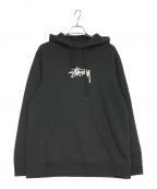 stussyステューシー）の古着「ロゴパーカー」｜ブラック