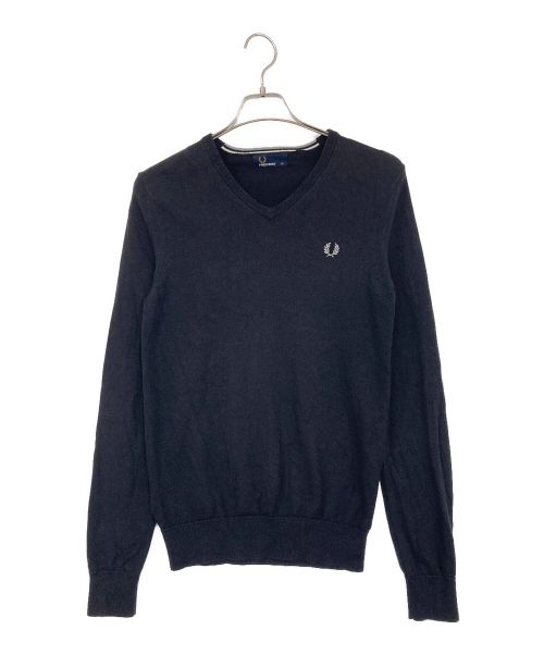 FRED PERRY（フレッドペリー）FRED PERRY (フレッドペリー) Vネックニット ブラック サイズ:SIZE XSの古着・服飾アイテム