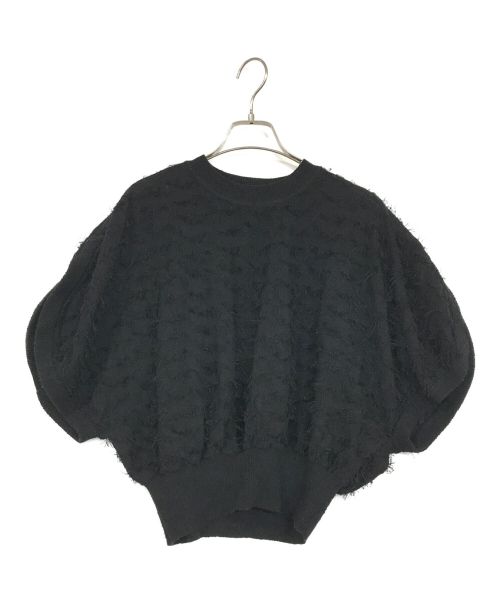 CLANE（クラネ）CLANE (クラネ) FRINGE ARCH SLEEVE KNIT TOPS ブラック サイズ:1の古着・服飾アイテム