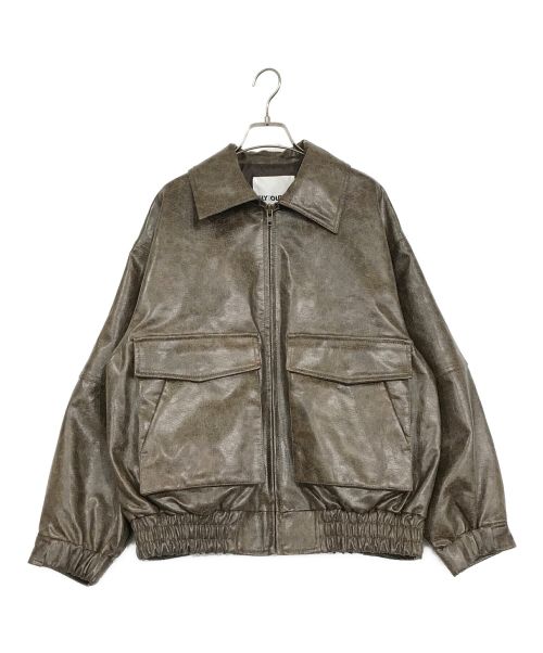 SLY（スライ）SLY (スライ) FAUX LEATHER ZIP UP ブルゾン ブラウン サイズ:SIZE　Fの古着・服飾アイテム