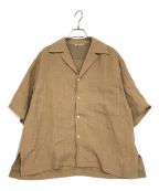 AURALEEオーラリー）の古着「LINEN SILK SUMEER TWEED SHIRT」｜ブラウン