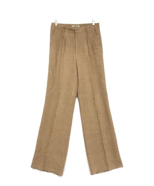 AURALEE（オーラリー）AURALEE (オーラリー) LINEN SILK SUMMER TWEED SLACKS ブラウン サイズ:SIZE　4の古着・服飾アイテム