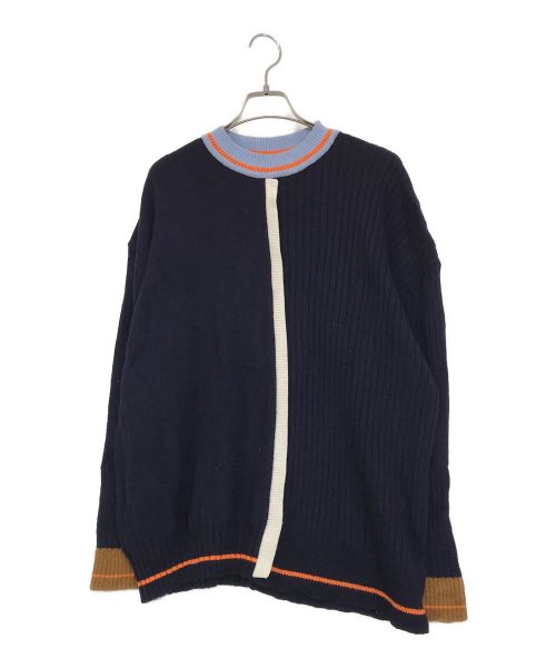 TRICOTE（トリコテ）TRICOTE (トリコテ) CENTER LINE OVER SWEATER/ニット ネイビー サイズ:LADIESの古着・服飾アイテム