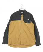 THE NORTH FACEザ ノース フェイス）の古着「ロングスリーブヌプシシャツ」｜ブラック×ベージュ