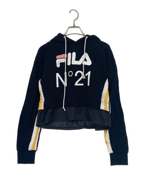 N°21（ヌメロヴェントゥーノ）N°21 (ヌメロヴェントゥーノ) FILA (フィラ) パーカー ブラック サイズ:Sの古着・服飾アイテム