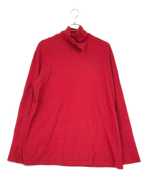 Yohji Yamamoto pour homme（ヨウジヤマモト プールオム）Yohji Yamamoto pour homme (ヨウジヤマモト プールオム) LAYERED COLLAR TURTLENECK SWEATER RED IN RED レッド サイズ:SIZE　3の古着・服飾アイテム