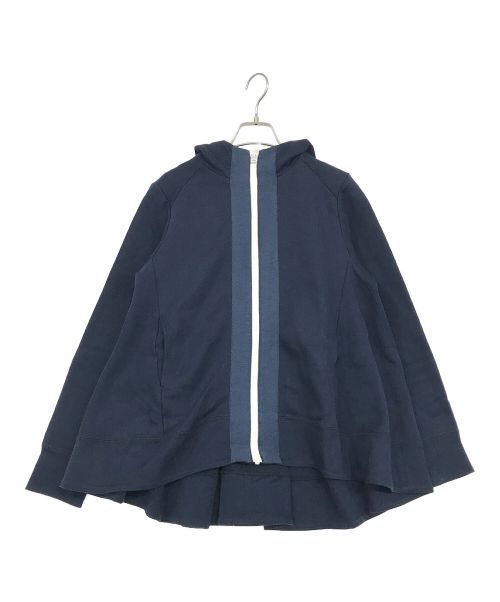 YORI（ヨリ）YORI (ヨリ) タックフレアジップパーカー ネイビー サイズ:SIZE　Fの古着・服飾アイテム