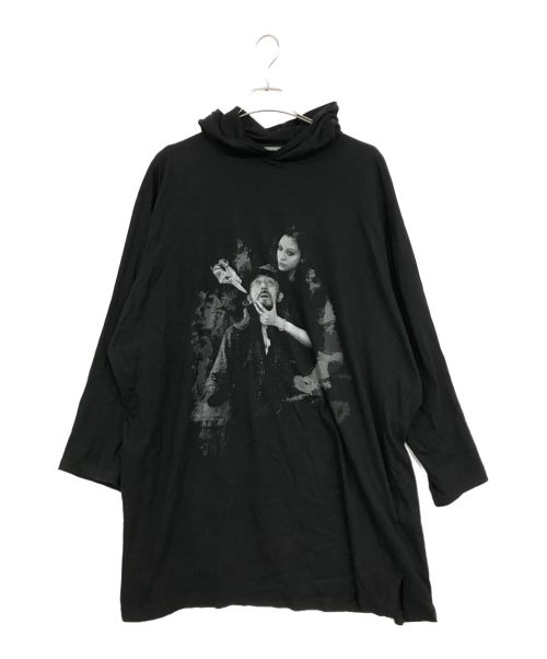 Yohji Yamamoto pour homme（ヨウジヤマモト プールオム）Yohji Yamamoto pour homme (ヨウジヤマモト プールオム) THIS MAN PRINT HOOD LONG SLEEVES ブラック サイズ:3の古着・服飾アイテム