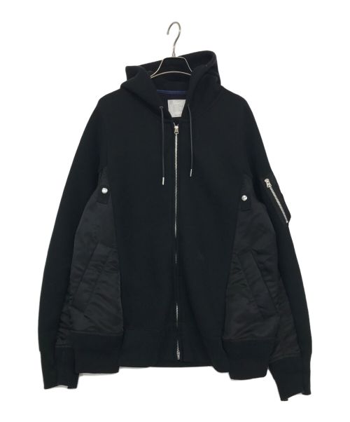 sacai（サカイ）sacai (サカイ) Pre Mens Sponge Sweat X Ma-1 Zip Up Hoodie/ジップジャケット ブラック サイズ:3の古着・服飾アイテム